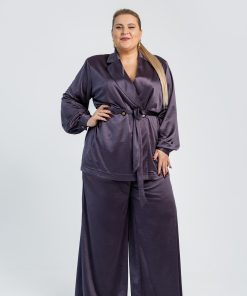 Puošnios, blizgios plačios kelnės