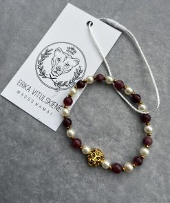 Apyrankė su liūto galva, perlų ir aukso spalvos intarpais